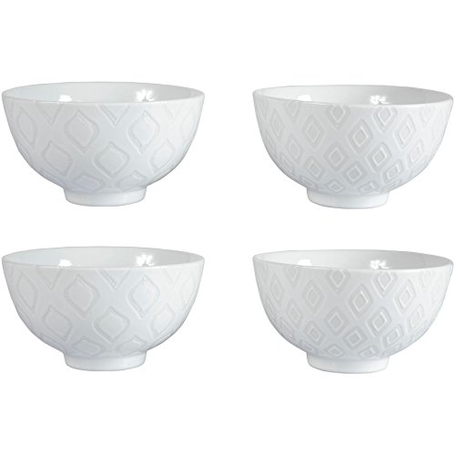 SEMA 97715 Ice Bol X4 avec 2 Assortis Céramique Blanc 11,5 x 11,5 x 13,5 cm