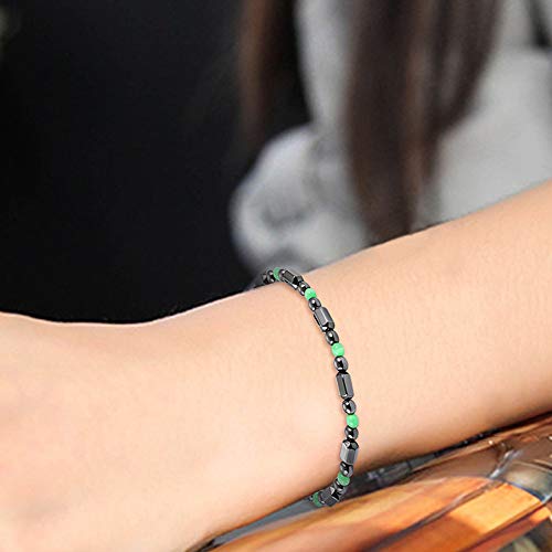 Leeofty 1 PCS emagrecimento Healthcare Round Black Stone Terapia Magnética Mão corrente Body Care He