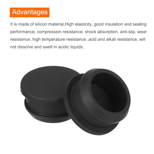 Image of MECCANIXITY Silicone Snap in Locking Hole Plugs,Rubber Panel Seal Cover Flush Type Panel Round for Kitchen Rubber Bulkheads Waterproof Sealing Plugs 22mm /0.87 Inch Diameter Black,Pack of 4