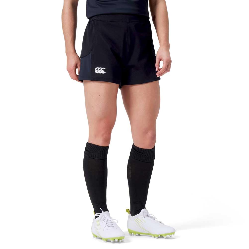 Canterbury Women's Advantage Rugby Shorts 2.0 | Elasticated Waist | CCC Logo Gym Shorts, Black, 14