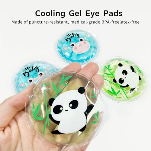 Image of Gel Ice Pack Reusable, Cooling Eye Pads and Patches, Hot and Cold Eye Pads - Soothing, Revitalizing, Puffiness, Refresh, Relieves Stress, Relax, Relieves Puffiness and Tension(2 Crabs+2 Pandas)