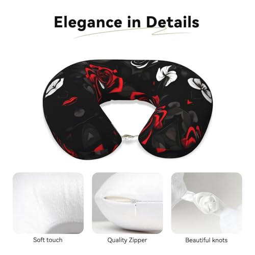 Almohada cervical de poliéster negra para viaje miniatura 4