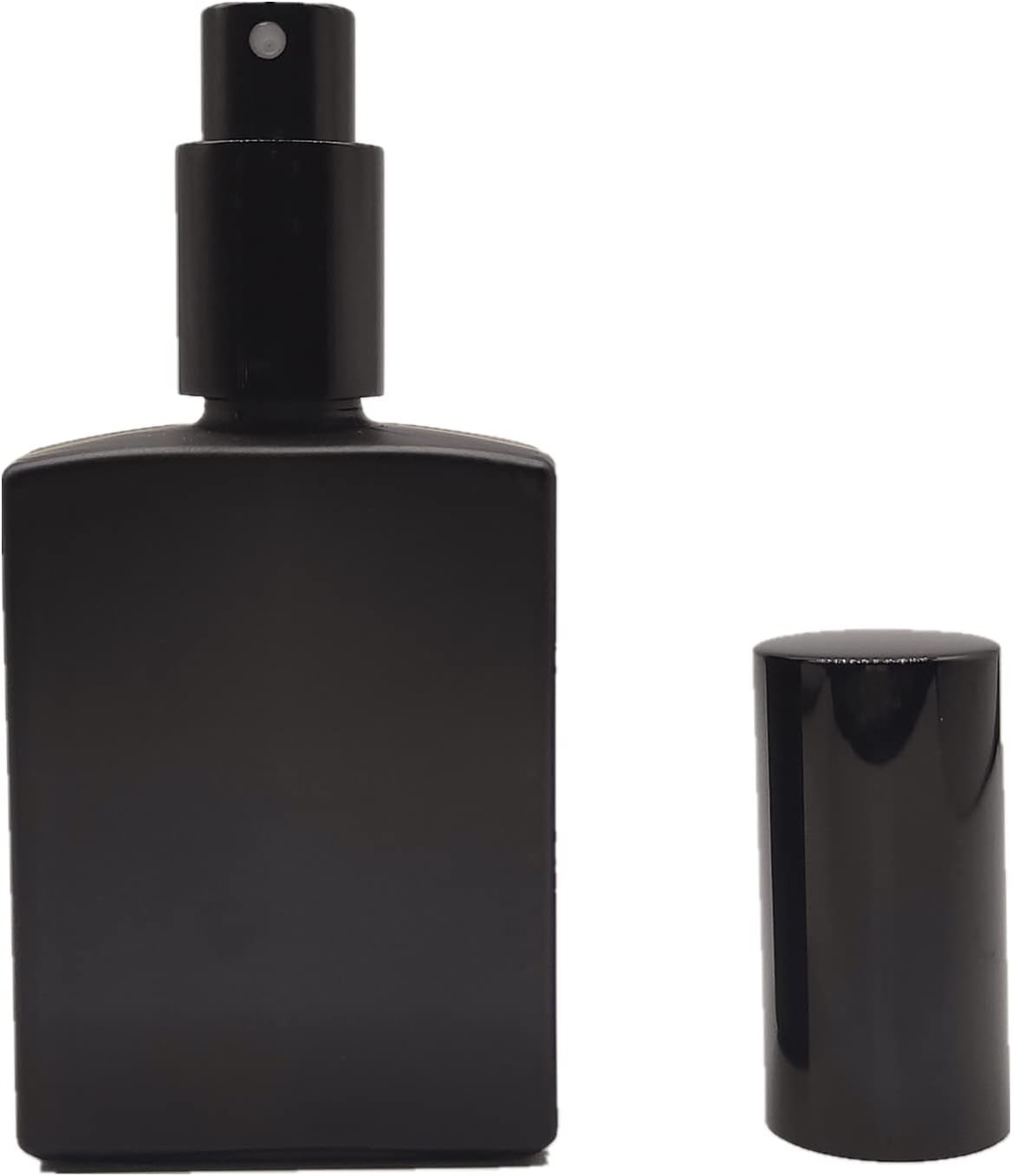 8PCS Square Glass Spray bottle,1.7oz Small Refillable Container with Fine Mist sprayer,Perfume bottle (50ml, Matte Black)