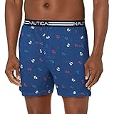 Nautica Men's Classic Cotton Loose Knit Boxer, Scribble Anchor-Undercurrent, X-Large