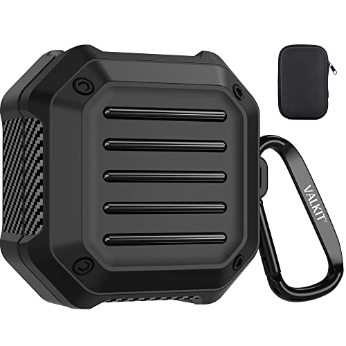 Valkit Compatible Samsung Galaxy Buds 2 Case/Galxy Buds Pro Case/Galaxy Buds Live Case for Men with Keychain, Full Body Rugged Shockproof Earbuds Protective Skin Case for Galaxy Buds 2/Pro/Live,Black