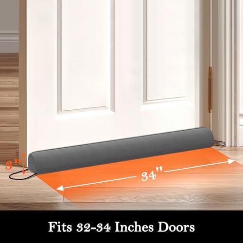 Image of Sunolga Door Draft Stopper, Removable Washable Cover, 34 inch, Gray
