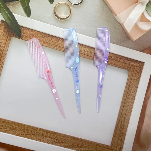 Peine mini set 2 piezas rosa portátil antiestático miniatura 5