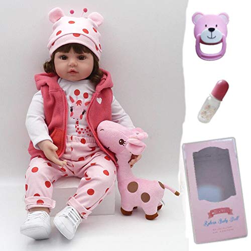 ZIYIUI Muñecas Reborn Bebé Realistas 60 cm 24 Pulgadas Suave Vinilo de Silicona Hecho a Mano Bebe Niña Recién Nacido Juguetes para Niños