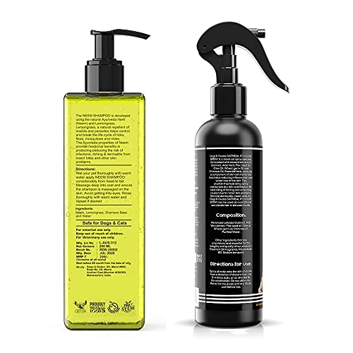 Dogz & Dudez Natural Dog Shampoo & Itch Relief Spray for All Breeds, Combo of 2