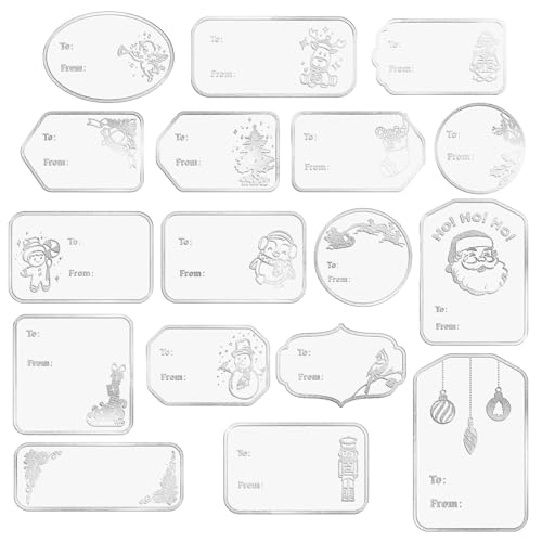 COLOFALLA 5 Feuilles Étiquettes Autocollantes pour Cadeaux de Noël Stickers Accessoire Emballage Cadeau de Noël Décoration Cadeau Carte de Vœux Autocollantes de Noël (Argent), 29.7*21 cm