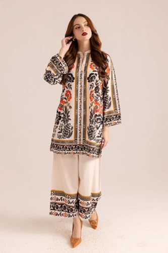 Image of GoSriKi Women's Ethnic Co-Ord Set | Kurta Palazzo Set | Stylish Rayon Viscose Suit Set for Women