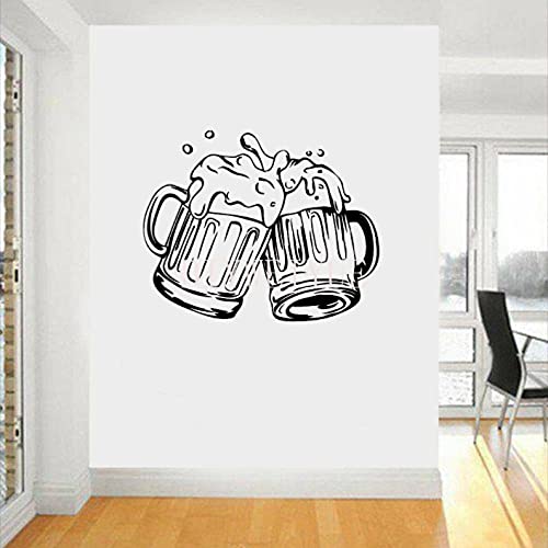 ZYkang Bier Pub Bar Dekoration Wandaufkleber Glas Bierbecher Vinyl DIY Wandtattoo Abnehmbare Selbstklebende Wandbild Moderne Wohnkultur 52x42cm Cover