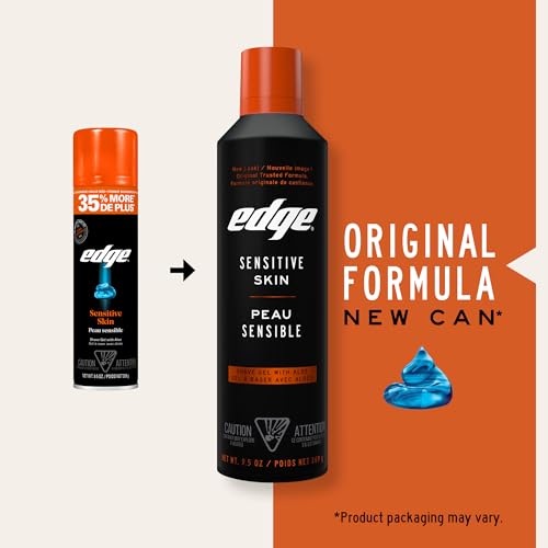 Edge Shaving Gel for Men, 9.5oz, 2 Pack Mens Shave Gel with Aloe, Mens Shaving Cream Sensitive Skin Shave Gel - Moisturizes, Protects, and Soothes - Thumbnail 2