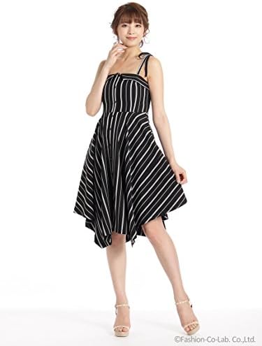 Amazon Co Jp セシルマクビー Cecil Mcbee ランダムストライプ柄イレヘムワンピース セシルマクビーオリジナル キャミワンピ ブラック M 服 ファッション小物