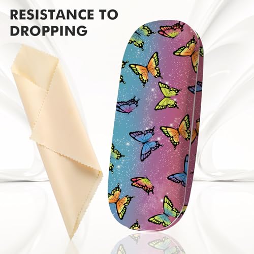 Image of Glasses Case Hard Shell,Portable Protective Eyeglasses Case, Eyeglass Holder Box with Cleaning Cloth,for Women Men