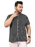 Bigbanana Camisa para hombre, talla grande, multicolor, a rayas, media manga, multicolor, 7XL