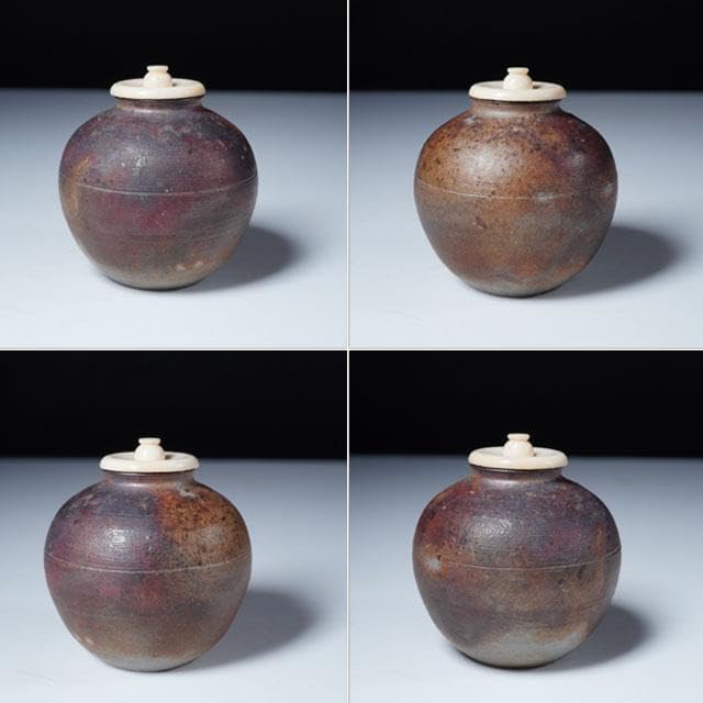 市野信水 丹波焼〆茶入 共箱 茶道具 茶器 濃茶 兵庫県 立杭道具