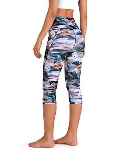 Ododos POCKETPC928-FINEART-M Women'S High Waisted Pattern Yoga Capri Leggings thumb #2