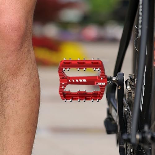 Pedais para bicicleta de estrada | Pedais planos 2 unidades,Pedal de plataforma larga, liga de alumí