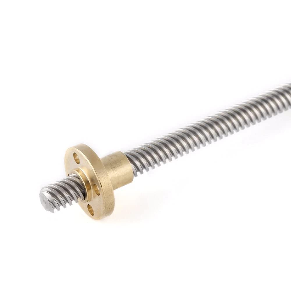 XCLUMA T8 lead screw OD 8 mM pitch 2 mm lead 2 mm/8 mm 500 mm with brass nuts with nuts nuts for 3D printer XCLUMA T8 lead screw OD 8 mM pitch 2 mm lead 2 mm/8 mm 500 mm with brass nuts with nuts nuts for 3D printer