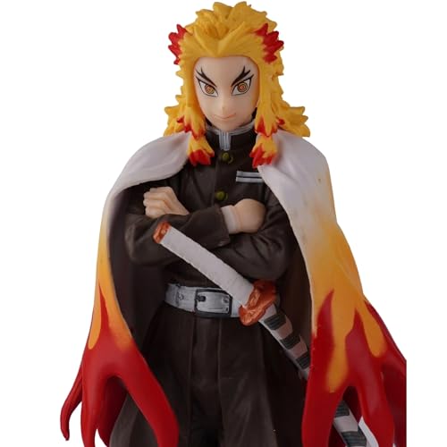 Image of Kyojuro Rengoku Action Figure 16 CM Demon Slayer Anime Collectibles | Anime Action Figure PVC Collectible for Fans & Adult - Kyojuro Rengoku - 16 CM