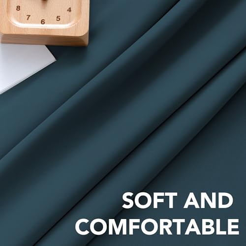 Image of H.VERSAILTEX Blackout Curtains Thermal Insulated Window Treatment Panels Room Darkening Blackout Drapes for Living Room Back Tab /Rod Pocket Bedroom Draperies, 52 x 63 Inch, Dark Teal, 2 Panels