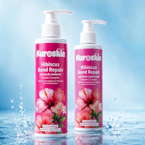 Image of Shampoo and Conditioner Combo for Dry, Frizzy and Damaged Hair, Nourishing Formula, Suitable for Men and Women, Daily Use (Hibiscus Bond Repair Combo)