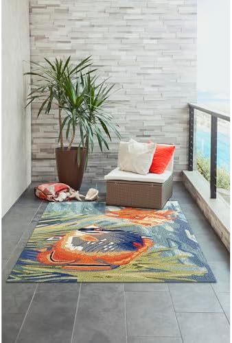 Liora Manne Ravella Indoor/Outdoor Durable Hand-Tufted UV Stabilized Rug- Tropical Fish Ocean 3'6" x 5'6"