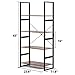 KINGSO Industrial Bookshelf, 4-Tier Bookcase Vintage Rustic Large Storage Rack Shelves, Ladder Shelf with Wood Look & Metal Frame Accent Furniture for Home Living Room Study Lounge