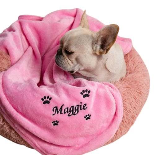 Personalized Embroiderd Dog Blanket, Custom Dog Blanket With Dog Name