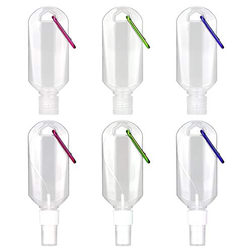 LUTER 6 Piezas 60ML Botellas de Plástico Transparente de Viaje de con...