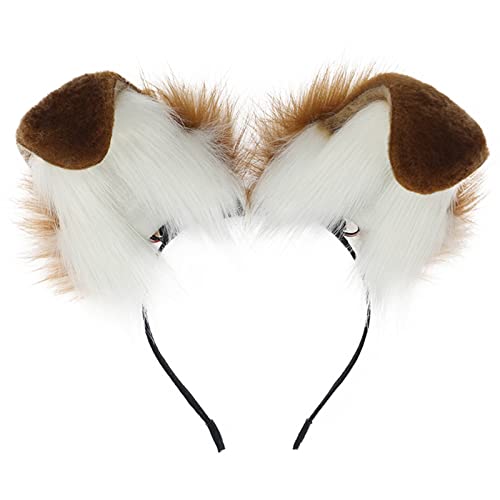 Oxtxuzdm Diadema de felpa con orejas peludas, accesorios de animación, accesorios para mujer, diadema eléctrica, diadema para cosplay, diadema para cosplay para mujer