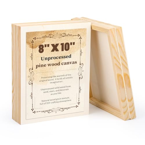 Image of Cnakbvc Wood Canvas Boards, 5 Pack 8 x 10 Inch Unfinished Painting Panels