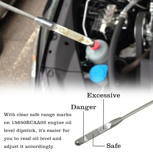 Image of 15650RCAA02 Engine Oil Dipstick Indicator, Compatible with Honda Accord Crosstour Odyssey Pilot Ridgeline Acura RDX MDX RL TL TSX ZDX Engine Oil Fluid Level Dip Stick Replace 917387