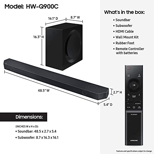 Samsung HW-Q900C/ZA Hw-Q900C 7.1.2Ch Soundbar W/Wireless Dolby Audio thumb #1