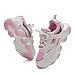 Hetios Kids Fashion Sneakers Hook and Loop School Uniform Sneaker Outdoor Lightweight Breathable Athletic Running Walking Shoes for Girls Boys Pink Big Kid US Size 4.5