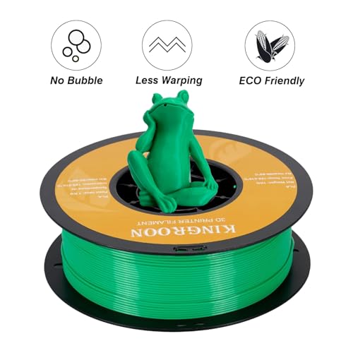 Image of Kingroon PLA 3D Printer Filament,10 Rolls, Dimensional Accuracy + /- 0.03 mm, 10kg Spool(22lbs),1.75 mm,2Green+2Red+2Blue+2Yellow+2Skin
