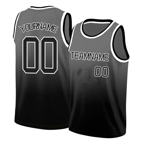 Image of Custom Basketball Jersey for Men - Personalized Name & Number, Embroidered or Printed, Athletic Shirt for Kids, Boys & Youth