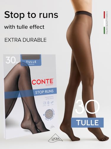 Image of Conte elegant Sheer 30 Denier Matte Pantyhose - Tulle