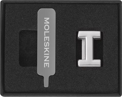 Moleskine Pin per Taccuino o Agenda Lettera I, Spilla Lettere, Personalizza la Chiusura con Elastico, Idee Regalo Personalizzato, Colore Argento
