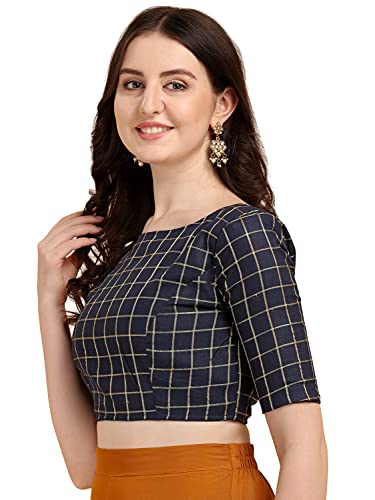 Image of OOMPH! Womens Jacquard Boat Neck Blouse (Checks)