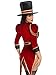 Leg Avenue Womens 2 PC Ravishing Ringmaster, includes gold trimmed garter teddy with snap crotch and attached velvet tail coat, and top hat, LARGE, Multicolor