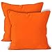 Encasa Homes Housses de Coussin Lot de 2 (40 x 40 cm) - Orange - Doux Coton Toile Teint Rectangulaire Taie Oreillers Coloré Decoratif pour Maison Decor Salon Chambre Canapé Lavable - importé