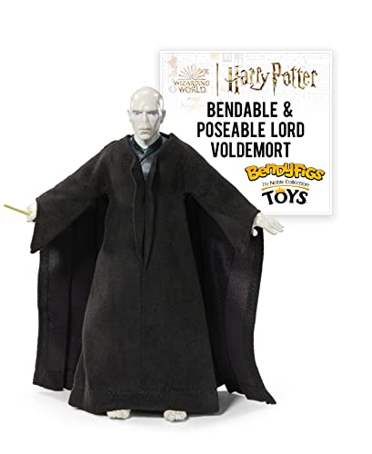 BendyFigs The Noble Collection Harry Potter Lord Voldemort Noble Toys 16 cm Bendable Posable boneca coletiva figura com suporte e mini acessórios