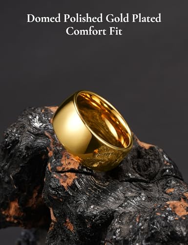 Image of King Will Men's Women's Tungsten Carbide Ring 24k Gold Plated Rose Gold Plated Domed Polished Finish Wedding Band