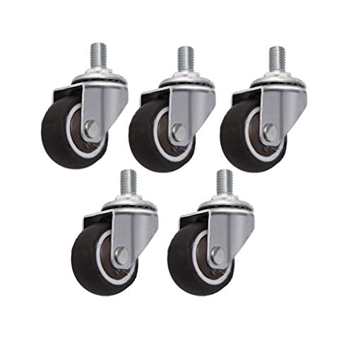 Casters Swivel Universal Wheel Office Chair Wheel 5pcs Rubber Casters for Furniture Computer Chair Table Trolley Bed Workbench Castor Heavy Duty Fitting