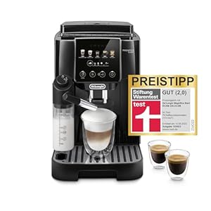 De'Longhi Magnifica Start ECAM220.91.B, Kaffeevollautomat mit LatteCrema-Milchsystem für Automatischen Cappuccino, 5-Direktwahl-Tasten, Soft-Touch-Bedienfeld, x2-Funktion, Schwarz