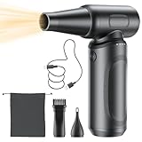 エアダスター 電動ブロワー ブロアー 洗車 150m/sな風速 4段階風量調整 300000RPM 超強力 7500mAh USB-C充電式 ブラシレスモーター 小型 PC掃除 空気入れ コードレス 日本語取扱説明書 黒