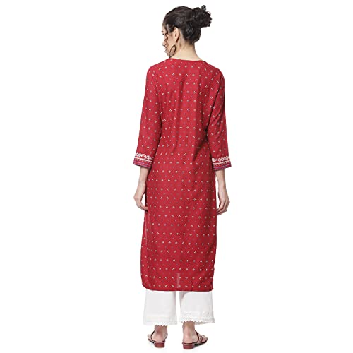 Image of Red Liva Straight Kurta