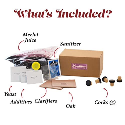 Image of Craft A Brew - Merlot Wine Recipe Kit - 1 Gallon - Ingredients for Home Brewing Wine - Wine Making Ingredients and Supplies